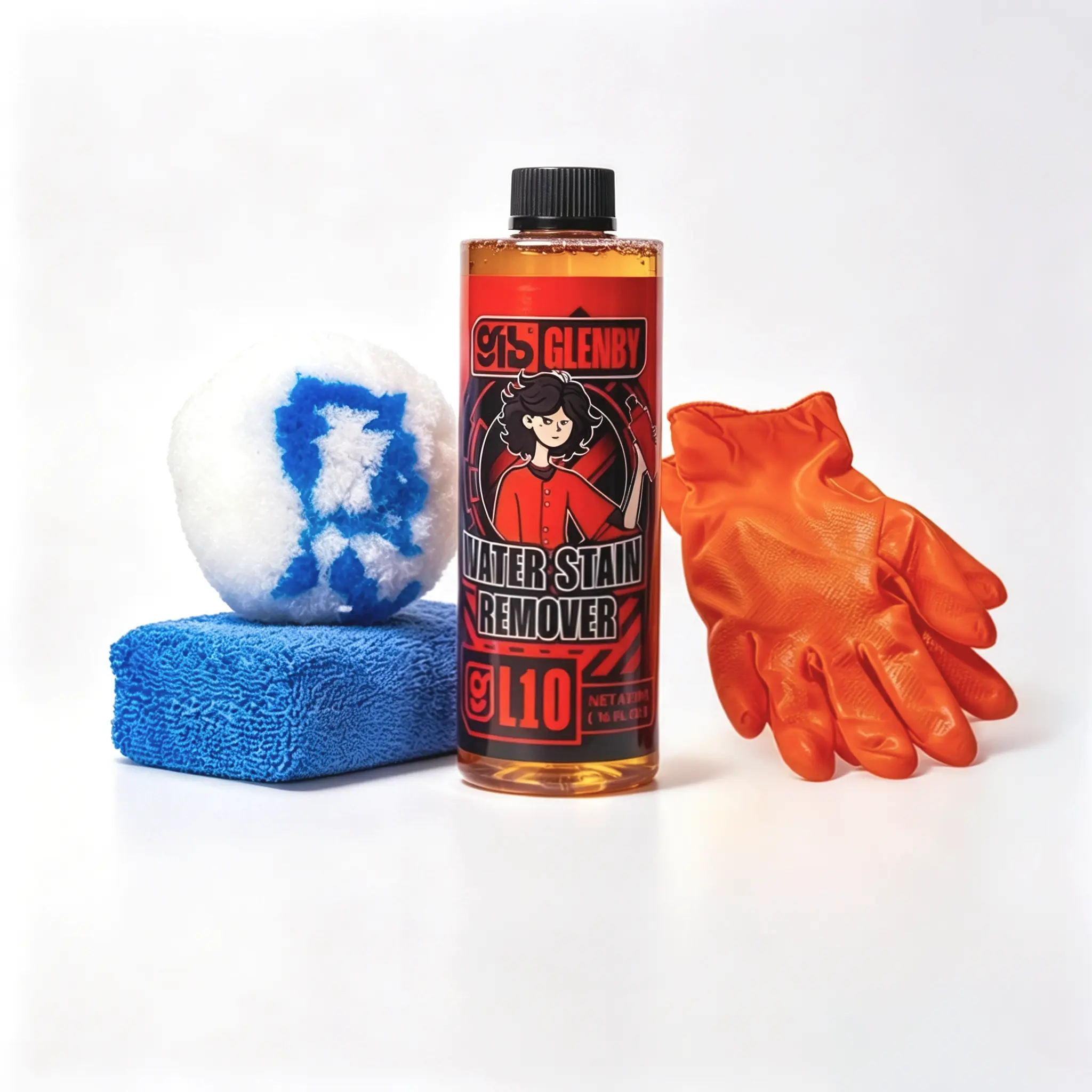 Glenby Professional Auto Water Spot Remover Gel, Heavy Duty Hard Water Stain & Mineral Deposit Remover for Car Detailing, Works on Paint, Glass, Chrome, Wheels & Metal, Stops Paint Etching & Restores Showroom Shine, Cars, Stain Removal, Fast Acting, 0.473