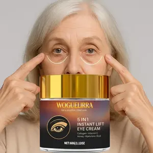 60g 5-In-1 Eye Essence Cream, Instantly Reduces Dark Circles, Hydrating, Firming and Eye Tightener Formula, Collagen, Honey, Hyaluronic Acid, Suitable for All Skin Types