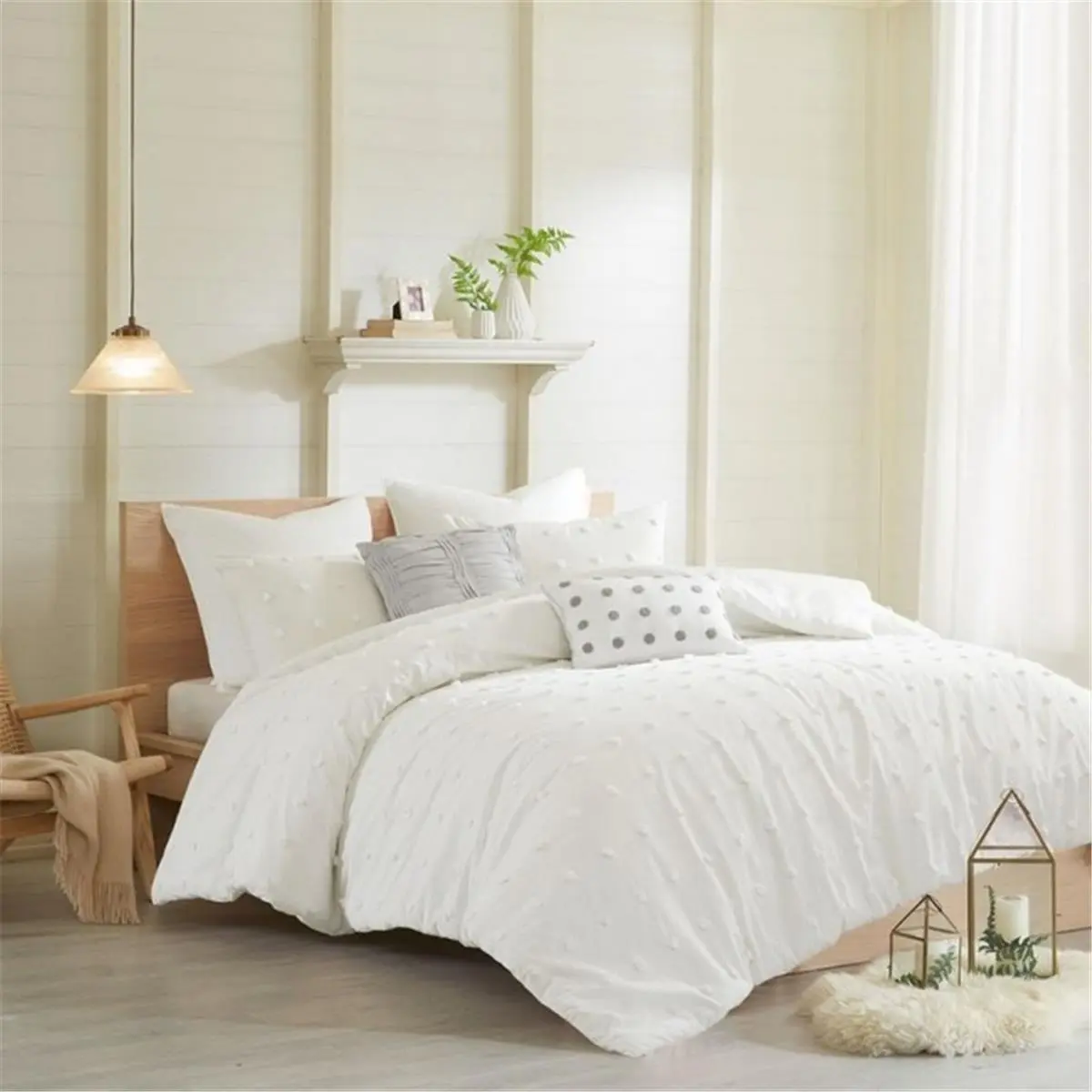 212 MAIN Urban Habitat Brooklyn Comfy Bedding Duvet Cover Set - Ivory, King & Cal King Sizes, Bed Comforter Set, Fabric Duvets
