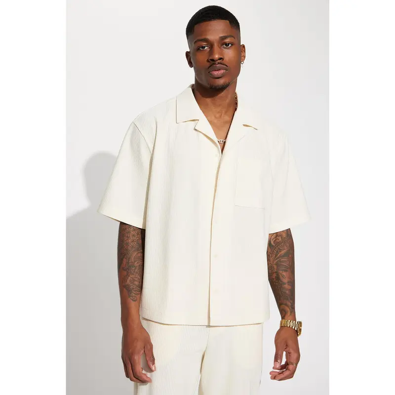 Show Up Short Sleeve Cuban Shirt - Off White