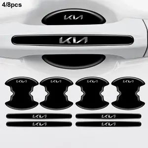 4/8pcs Car Door Handle Bowl Anti-Collision Protective Stickers, Car Decals, Compatible with Kia Sportage Ceed Sorento Cerato Optima Picanto Rio Soul K3 K5, Car Accessories