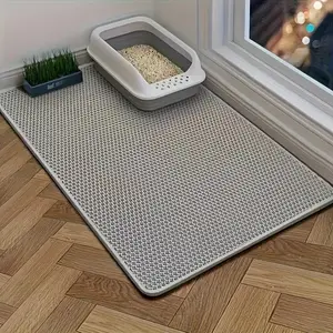 Extra Large Cat Litter Mat – Honeycomb structure for sand trapping, waterproof material for floor protection, a must-have for cat owners! odor proof