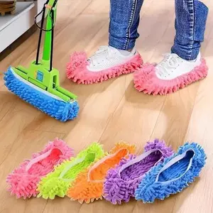 10 PCS 5 Pairs Dust Duster Mop Slippers Shoes Cover, Multi Function Washable Microfiber Foot Socks Floor Cleaning Shoes Cover for House Kitchen Office
