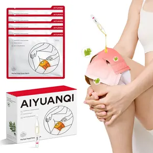 AIYUANQI Knee Pain Relief Heating Patches - Long-Lasting Herbal Plant Extract with 5 Essential Oils, Therapy for Runners' Knees/Legs Stiffness, Sensitive Skin Wellness, Easy Wear, 24-Month Durability (4 Patches)