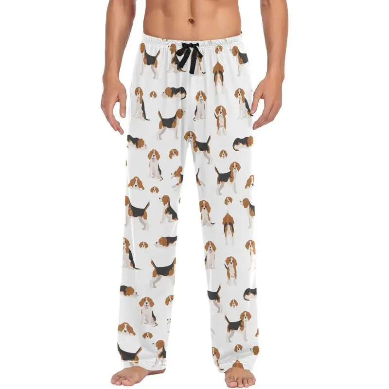 Men's Pajama Pants Super Soft Beagle Dog Sleep Lounge Pants Pjs Bottoms with Pockets