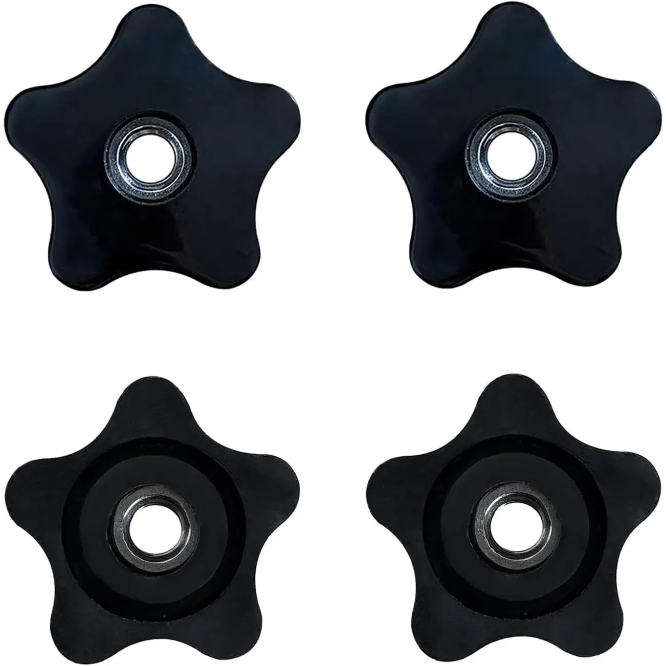 4 count  Knobs, 5/16-18 Knob Through Hole Hand Tighten Clamping Knobs Plastic Black Threaded Nuts for T Track , Jig, Mechanical Equipment (5/16''-18)