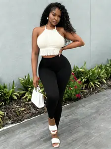 Women's 2-Piece Set, Boho Chic & Modern Style, Flowing Fringe Hem, High-Waisted Design, Comfortable Fit, Perfect for Vacation Vibes