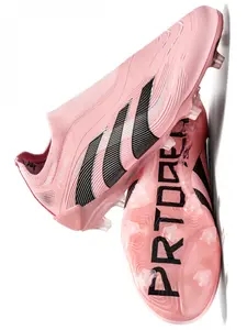 Unisex Laceless Predator Firm Ground Soccer Cleats Football Boots, Lightweight Breathable Anti-Slip Athletic Soccer Shoes For Adult Teen Outdoor Training Match Competitionu, Trendy Colorways For Adult Teen Players