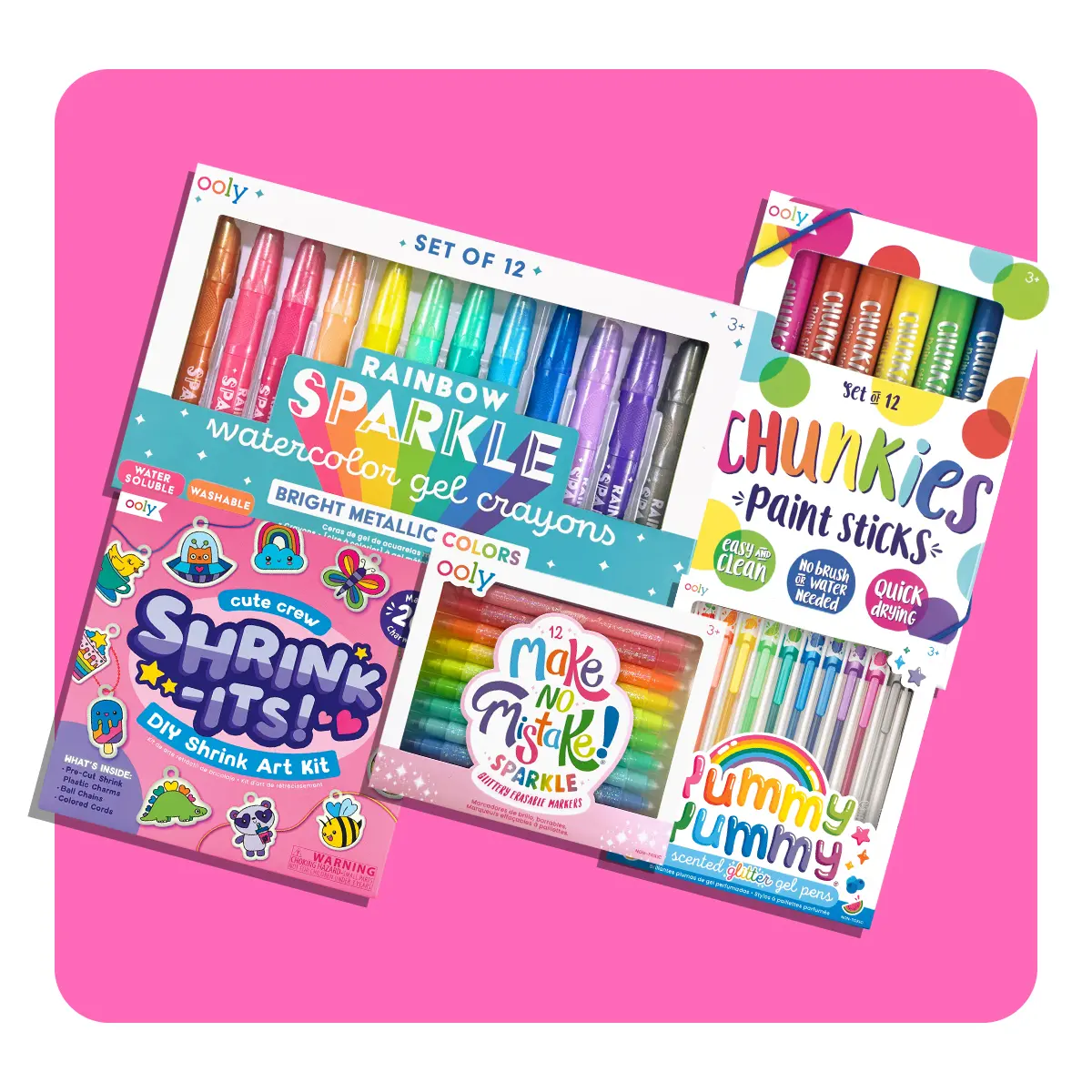OOLY Top 5 Kids Art Bundle — Screen-Free Favorites for Ages 3–8 | Paint, Draw, Create & More