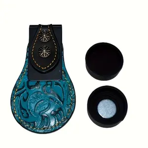 Leather Magnetic Pool Cue Chalk Holder Set, Strong Magnet Chalk Bag, Billiards Accessories, Magnetic Chalk Case, Pool Supplies