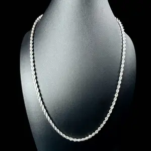 S925 Rope Chain 4MM Silver 925 Elegant Necklace Minimalist Necklaces