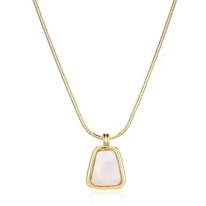 Aprilery Pearl Pendant Necklace – Elegant Gold Plated Choker Necklace for Women, Dainty Jewelry
