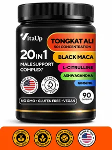 Tongkat Ali Complex 20 in 1 - Strength, Stamina, Vitality & Endurance Formula - USA Made Male Supplement 90 Caps | VitaUp