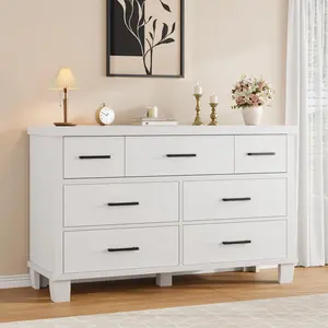 Garvee Dresser for Bedroom with 7 Drawers, Storage Chest of Drawers with Metal Handle, Wooden Dresser Organizer for Living Room,Closet,Entryway,Nursery
