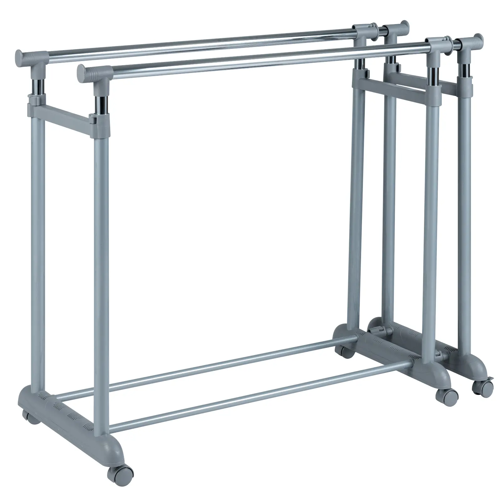 COSTWAY - Double Rod Clothes Rack Heavy-Duty Metal Garment Rack COSTWAY - Double Rod Clothes Rack Heavy-Duty Metal Garment Rack