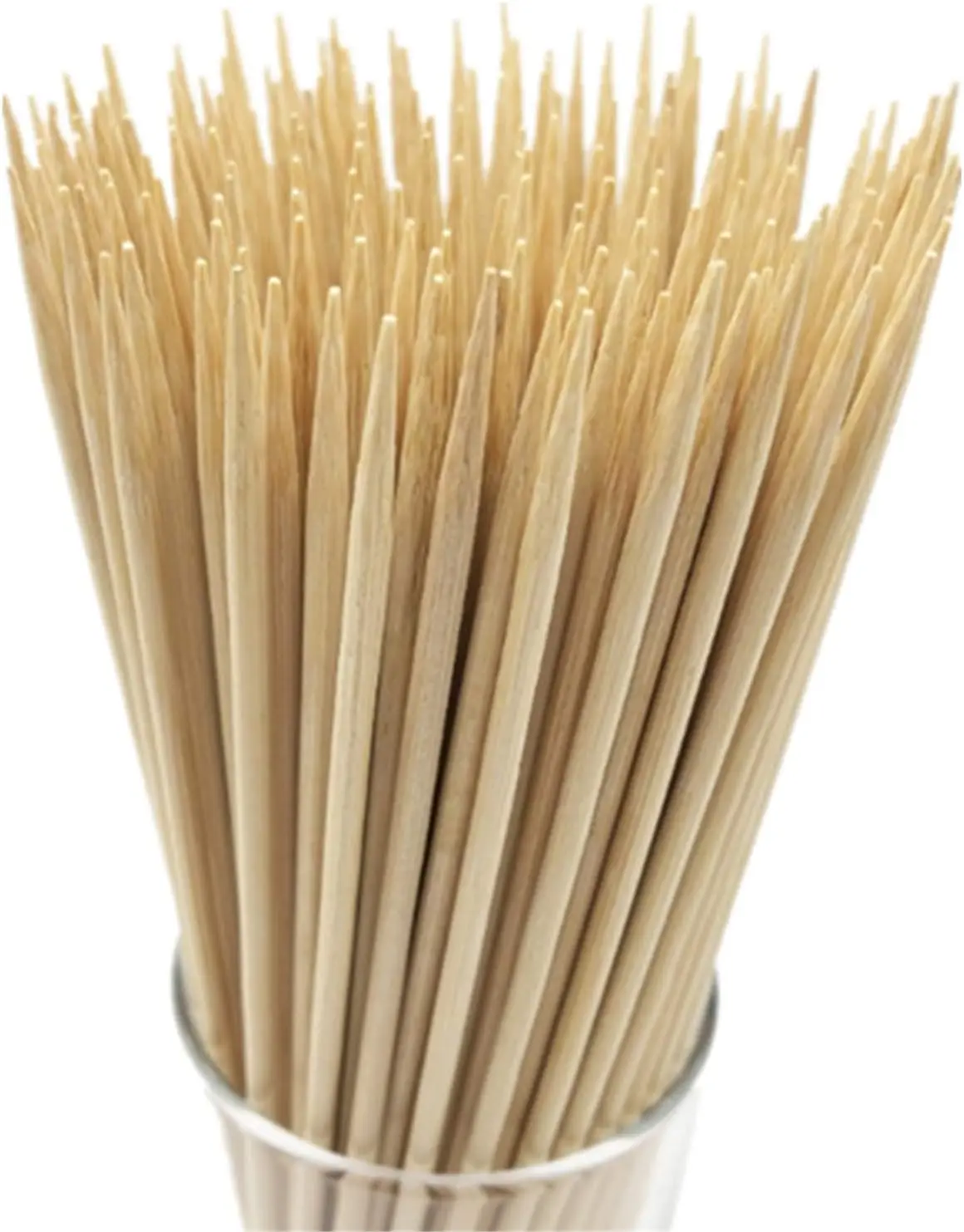 6-Inch Natural Bamboo Skewers, 100PCS Heavy-Duty 4mm Wooden BBQ Sticks for Kabobs, Grilling, Appetizers, Fruit, Cocktails, Chocolate Fountain, Party, Kitchen & Craft Projects
