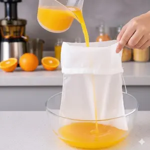 Ultra Fine Mesh Straining Bag 100-300 Micron Reusable Brew Filter for Beer Nut Milk Juice, Leakproof Mildew Resistant High Temp Washable Commercial Kitchen Fermenter Compatible Coffee Tea Cheesecloth Home Brewing Tea Infuser