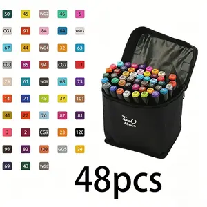 48-Color Dual-Tip Felt Tip Pens, Marker Pens, Art Marker Set, Drawing Pens for Comics and Sketches, Art Supplies, Office Supplies, Art Materials, Perfect Gift