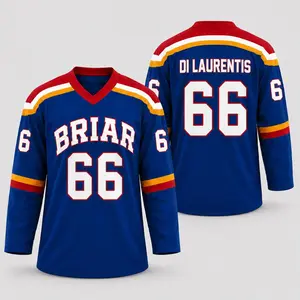 Custom Off Campus Senior Pro White Hockey Jersey Shirt | Briar University Graham/Logan/Tucker/Di Laurentis Jersey Shirt