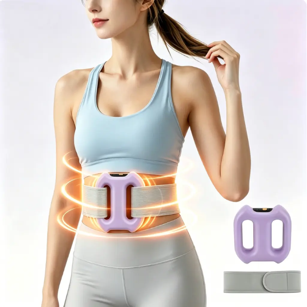 Deep Tissue Percussion Muscle Massager, Electric Dual-Ring Fascia Massager with Belt, 3 Modes & 5 Intensities, Handheld Full Body Fascia Massager Ring for Relaxation, Muscle Recovery & Workout Equipment Cordless Fascial Ring Purple
