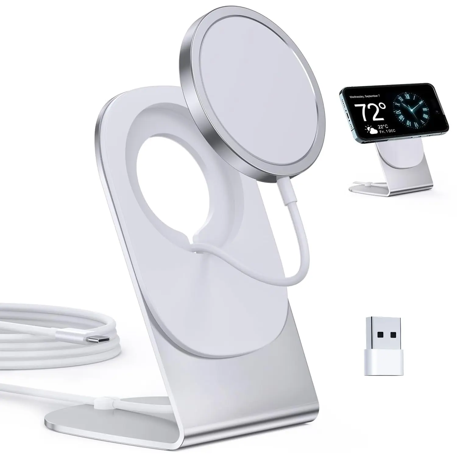 2-in-1 MagSafe Wireless Charger Stand for iPhone 17-12 & AirPods 2-in-1 MagSafe Wireless Charger Stand for iPhone 17-12 & AirPods