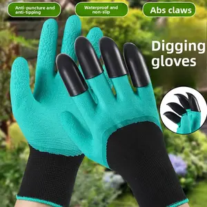 Garden gloves with claws, flower planting, stab-proof waterproof, weeding, digging soil, gardening gloves, non-slip and wear-resistant labor insurance gloves