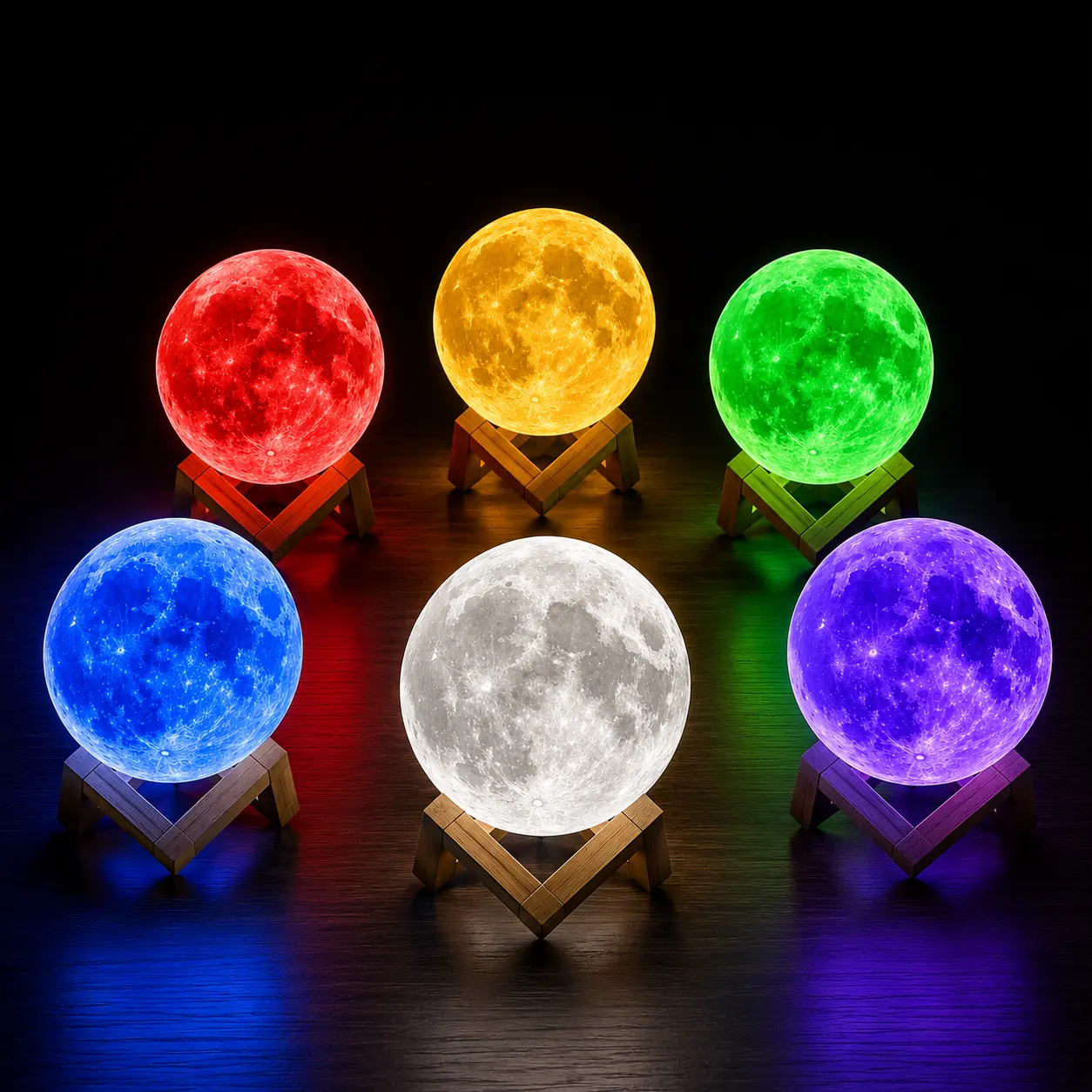 16-Color Aesthetic 3D Moon Lamp with Stand & Charging Base – LED Night Light with Remote Control, Dimmable Creative Moon Light Globe for Bedroom Decor, Romantic Ambiance, & Birthday Gifts, Bedside Nightstands, Living Room Shelves, 1 X 3D Moon Lamp