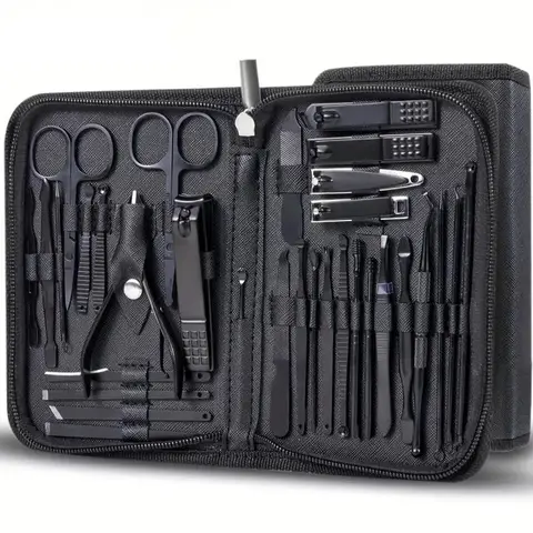 Professional Manicure Set with Storage Case, 32pcs Portable Multi-functional Nail Clipper Set, Pedicure Care Tools, Complete Nail Kit for Women & Men, Nails and Foot Callus Remover, Cuticle Pusher, Nail Supplies, Nail Care Product