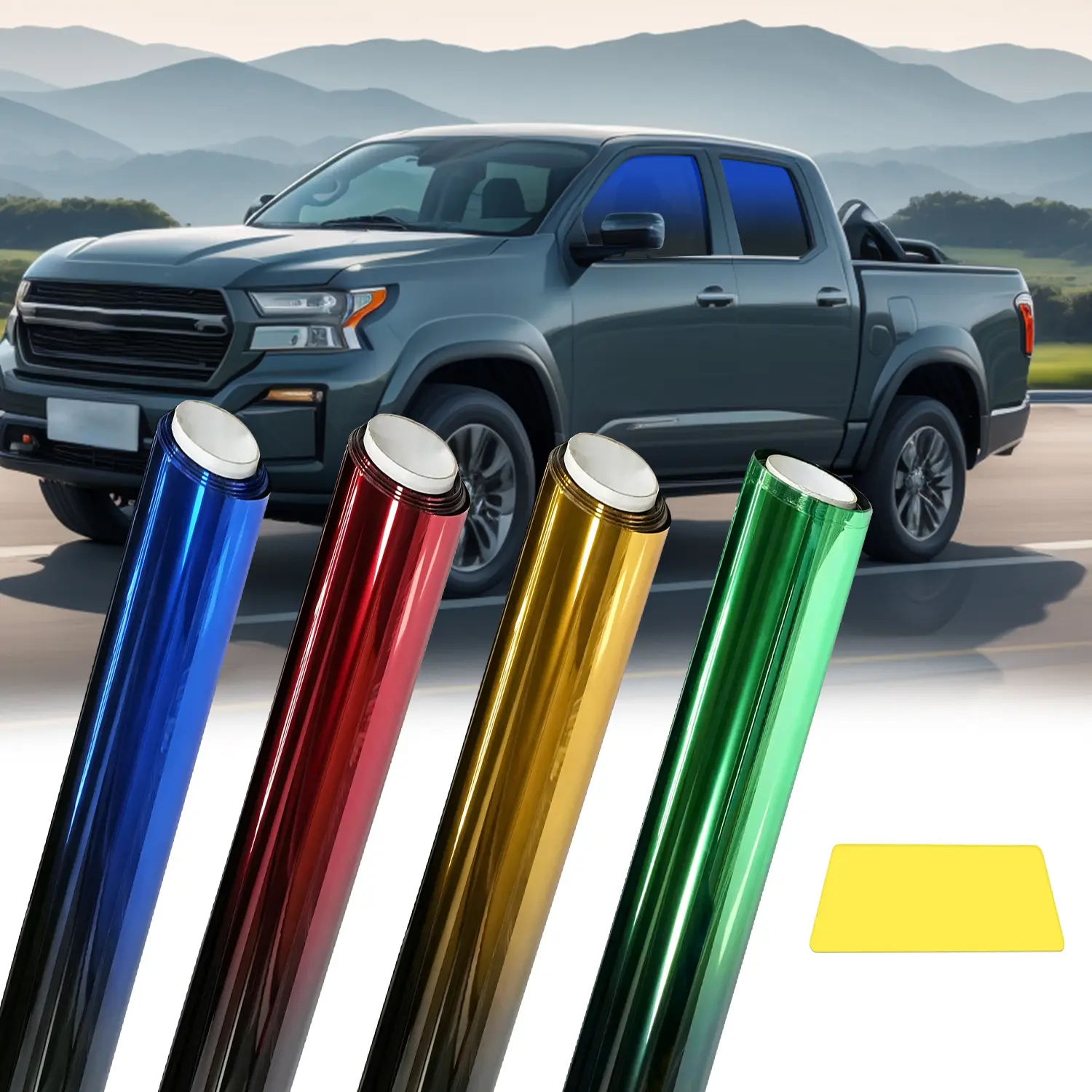 Gradient Car Window Tint Film (0.5×3M / 50Cm × 300Cm / 19.68" × 118""), UV Blocking, Heat Blocking, DIY Automotive Window Sunshades, Outside Use Sunshade, Sun Shield for Windshield, Car Exterior Accessory, Outside Use Sunshade For Car