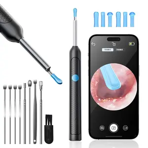 1080P HD Ear Wax Removal Tool with Camera, 6 Ear Spoon Set, Rechargeable USB/Battery Dual Power, tar Cleaning Device for Safe Ear Care Waterproof Ear Cleaning Tool Ear Scoop with Camera Ear Wax Removal Kit Wireless Visual Ear Cleaner Earwax Removal Kit