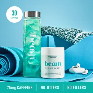Beam Preworkout Supplement - 20 Servings Edible Natural Fitness Supplement for Energy, Focus, Endurance, Fitness & Healthcare (Blue Raspberry Flavor) | DealsForYouDays