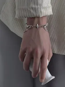 Fashionable Hip Hop Cross Star Rhinestone Couple Bracelet, unisex design, the perfect gift for couples, a trendy accessory for daily wear