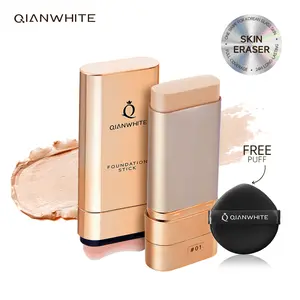 QIANWHITE Clear Radiant Skin Foundation Stick. A multi-functional concealing foundation stick enriched with skin-nourishing essences, featuring waterproof and lightweight properties to cover blemishes of various skin tones. Concealer