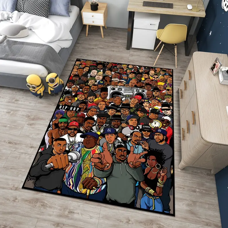 Hip Hop Legends Collage Area, Music Room Decor