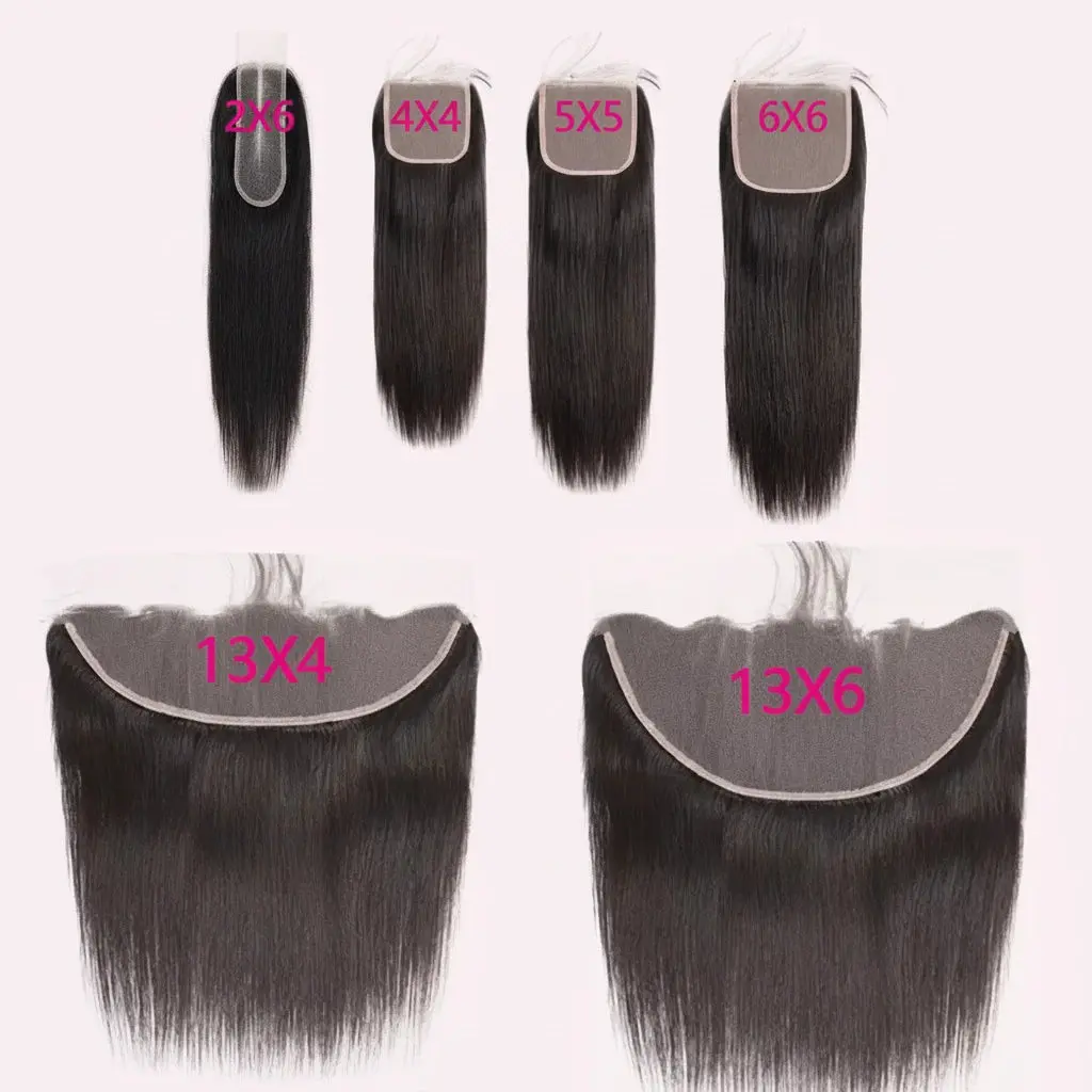 Preplucked Closure & Frontal Single Transparent HD Lace 100% Brazilian Virgin Human Hair. Available in 2x6, 6x6, and 13x6 sizes