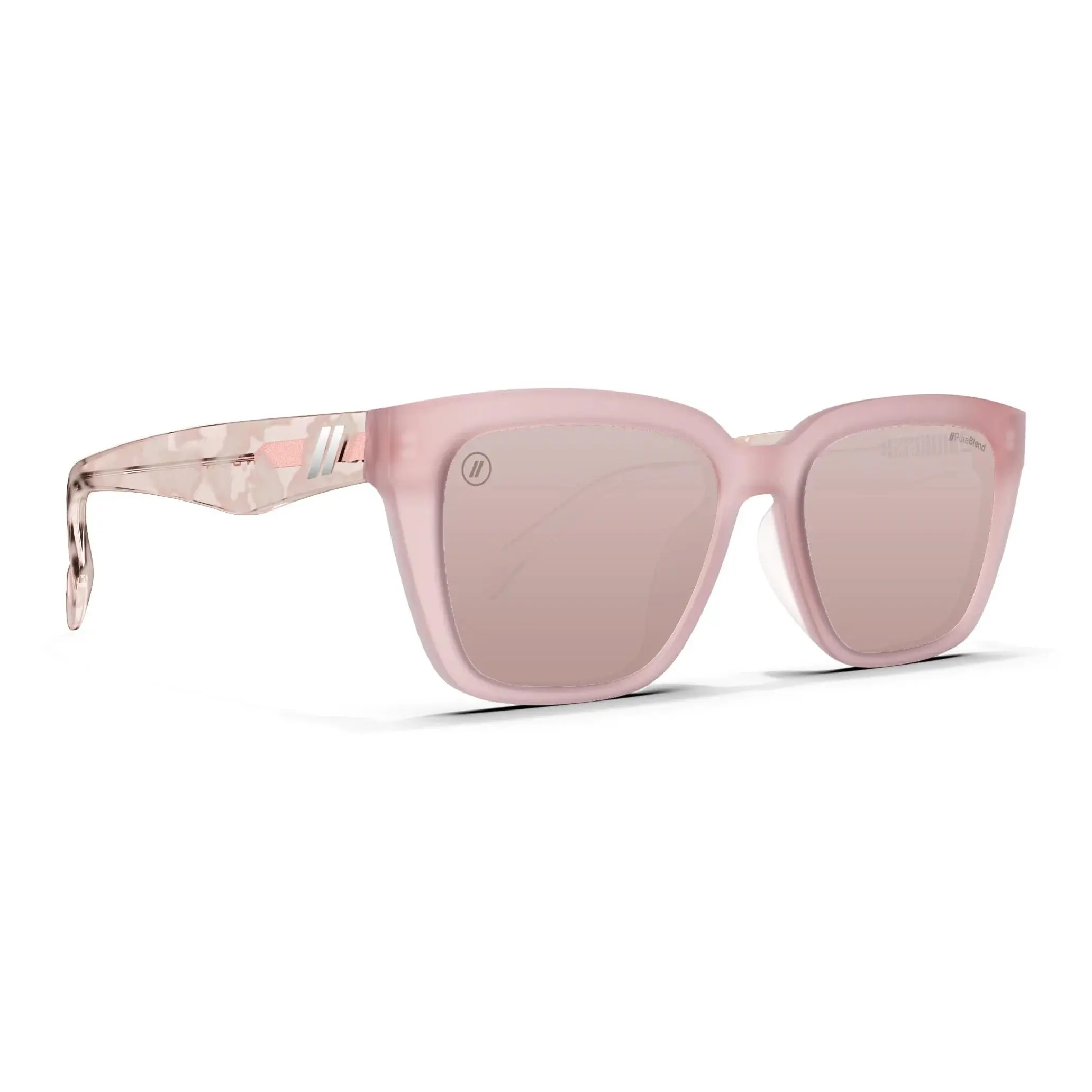 Blenders Eyewear Mave Pink Quartz Polarized Cat-Eye Sunglasses for Women - Glossy Crystal Pink Frame & Pink Mirrored Lenses - 100% UV Protection - Modern & Bold Design