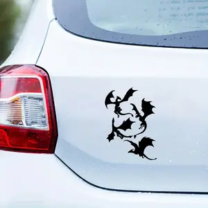 Durable Vinyl Dragon Decal - Fashionable Black Design, Suitable for Cars, Laptops, Trucks, and Walls, Easy To Stick, Wall Decoration | Bold Graphic Decals | Sticker For Cars Easy To Stick Automobile Decals