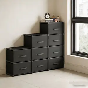 Fabric Office Storage Cabinet, Multi-Drawer Organizer, Durable Structure, Versatile Storage for Home & Office, Living Room, Bedroom, Kitchen, Dresser Storage Cabinets