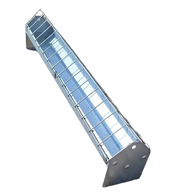 Farm Basics Galvanized Steel Poultry Feeder, Heavy Duty 30" Trough, Removable Scratch Guard, Hanging Eyelets - Small Chicken Feeder - Game Bird Feeder - Quail Feeder