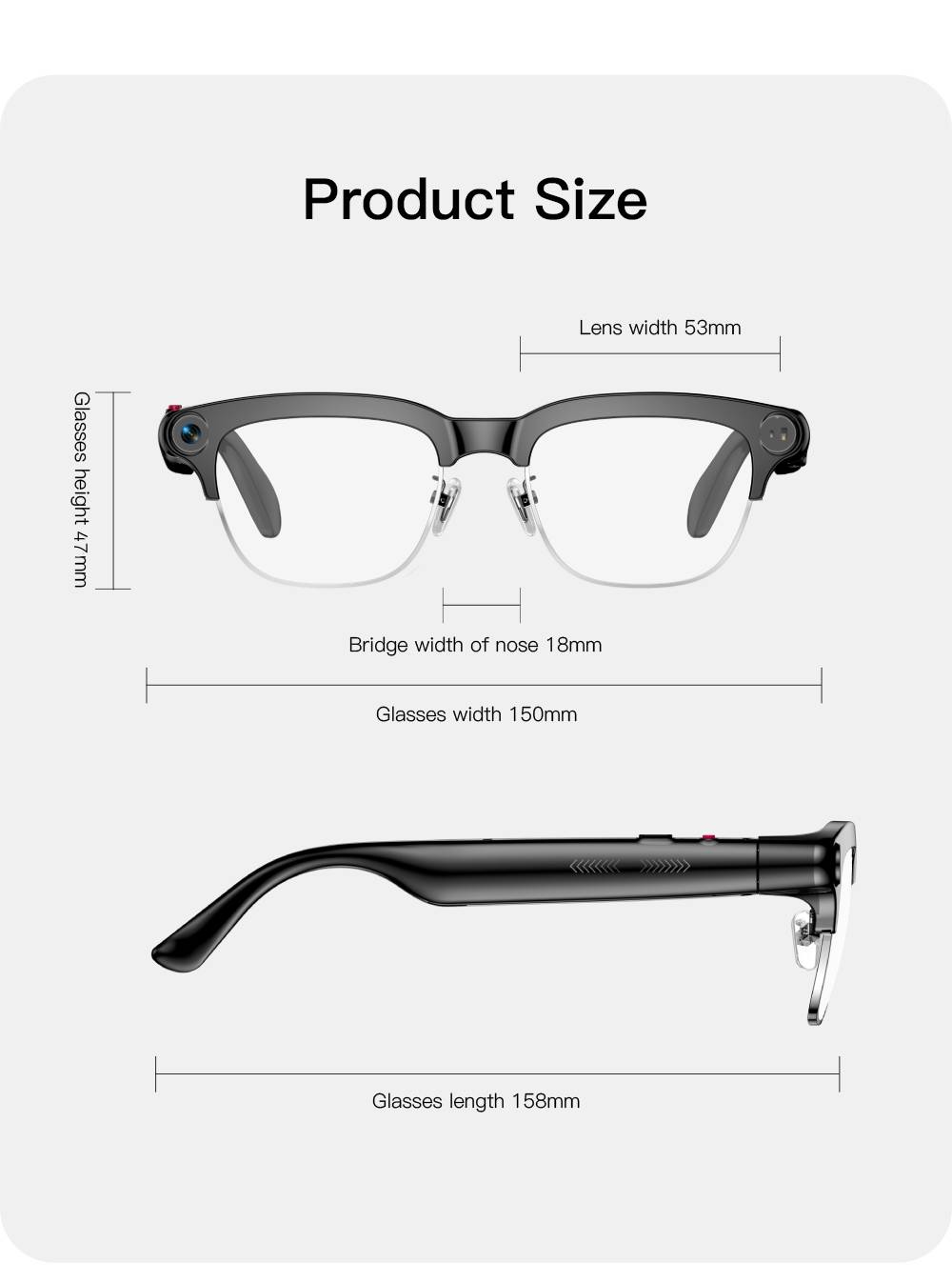 Smart AI Camera Glasses with 8MP Photochromic Lenses ,Button Touch Adjustment for Travel Outdoor Adventures Hands-Free Photography 160+Languages Real-Time Translation Bluetooth Wireless Wearable Video Recording UV Protection