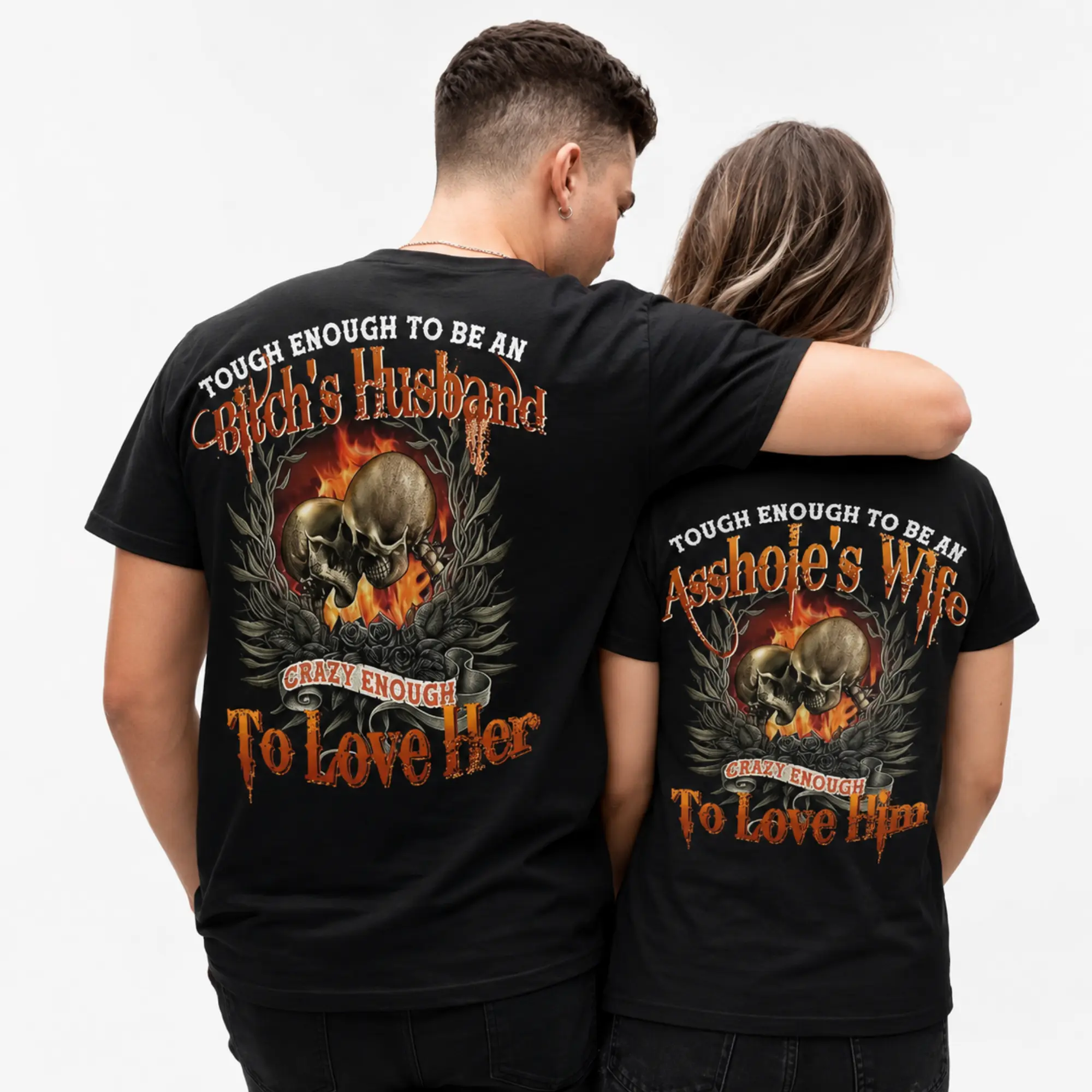 Crazy Enough to Love Her Him Matching Couple Outfit, Funny Couple Graphic Shirt, Romantic Gift for Couples