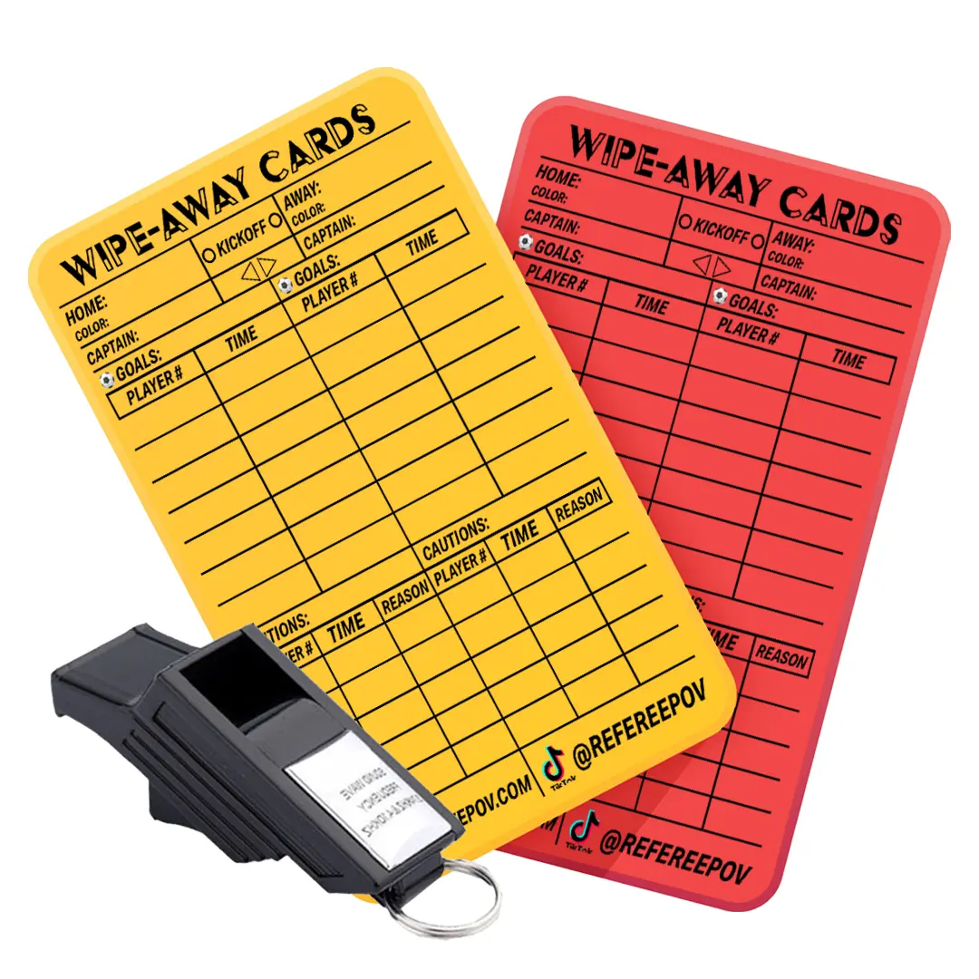 Referee POV™ Premium PRO Referee Whistle + Wipe-Away Cards Referee POV™ Premium PRO Referee Whistle + Wipe-Away Cards