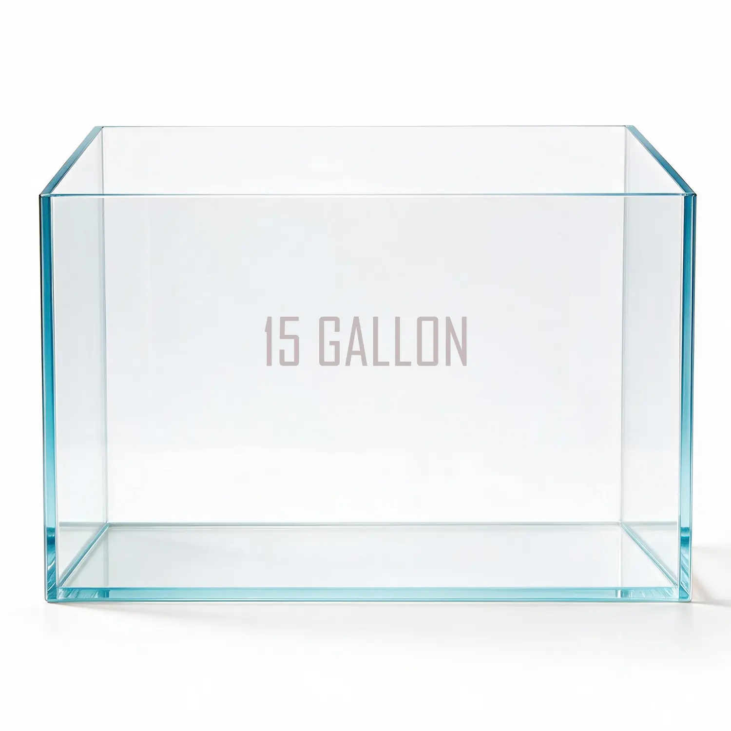 15Gal Ultra Clear Crystal Glass Aquarium Fish Tank, Rectangular Bare Tank with 6mm Thickness, Wide Viewing Angle, Ideal for Ornamental Fish, Dimensions L19.6in×W13in×H13.8in