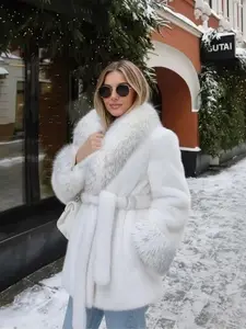 Women's Faux Fur Coat, Winter Fashion Long Sleeve Jacket, Casual Warm Outerwear, Stylish Women's Clothing for Daily Wear, Womenswear