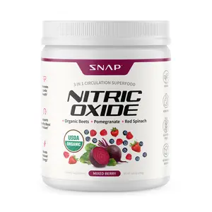 Snap Supplements - USDA Organic Beet Root Powder - 3-in-1 Nitric Oxide Supplement - Support Healthy Blood Pressure & Blood Circulation - Mixed Berry