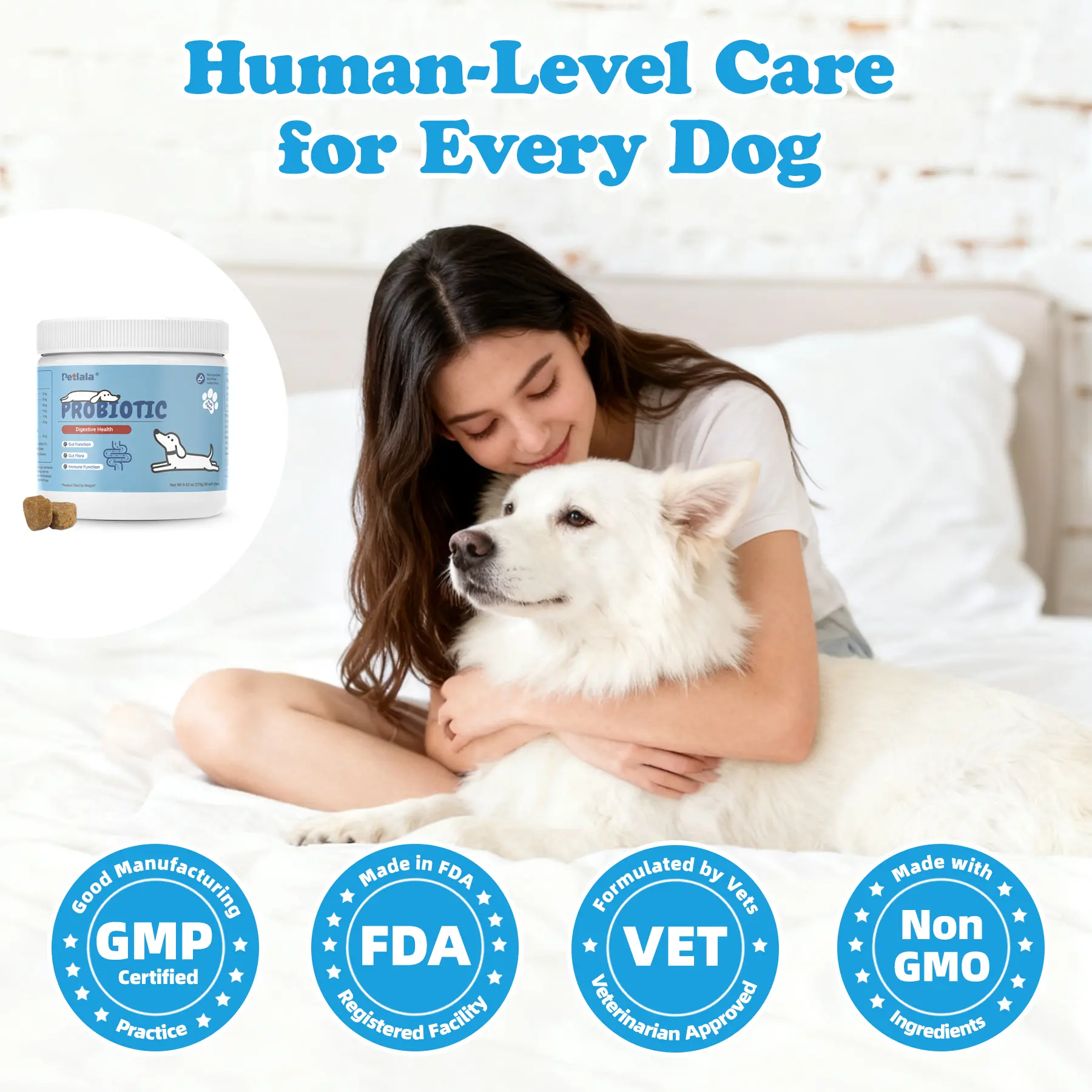 PETLALA 8-in-1 Multivitamin Soft Chews for Dogs – Probiotics for
