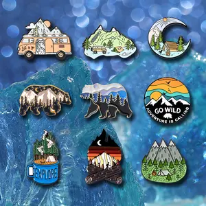 9PCS Creative Landscape Series Pin Set for Backpacks & Clothing Daily Travel Wear Men Women Exquisite Gift for Family Friends Perfect as a Gift Creativity Style outdoorfun