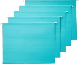 Hanging File Folders, Letter Size, Aqua, 25-Pack