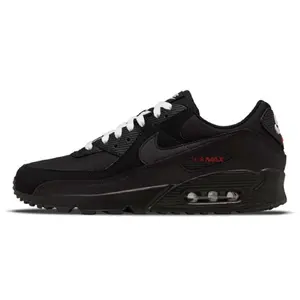 Men's Nike Air Max 90 Black/Black-Sport Red-White (DC9388 002)