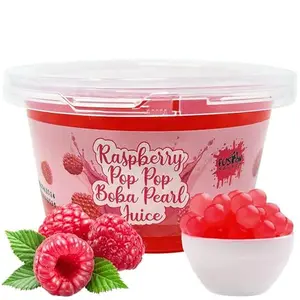 Fusion Select Raspberry Popping Boba Pearls Bursting Boba For Fruit Tea Dessert Toppings 450 Grams